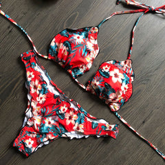 Bandage floral bikini