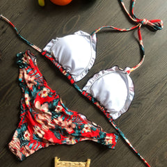Bandage floral bikini