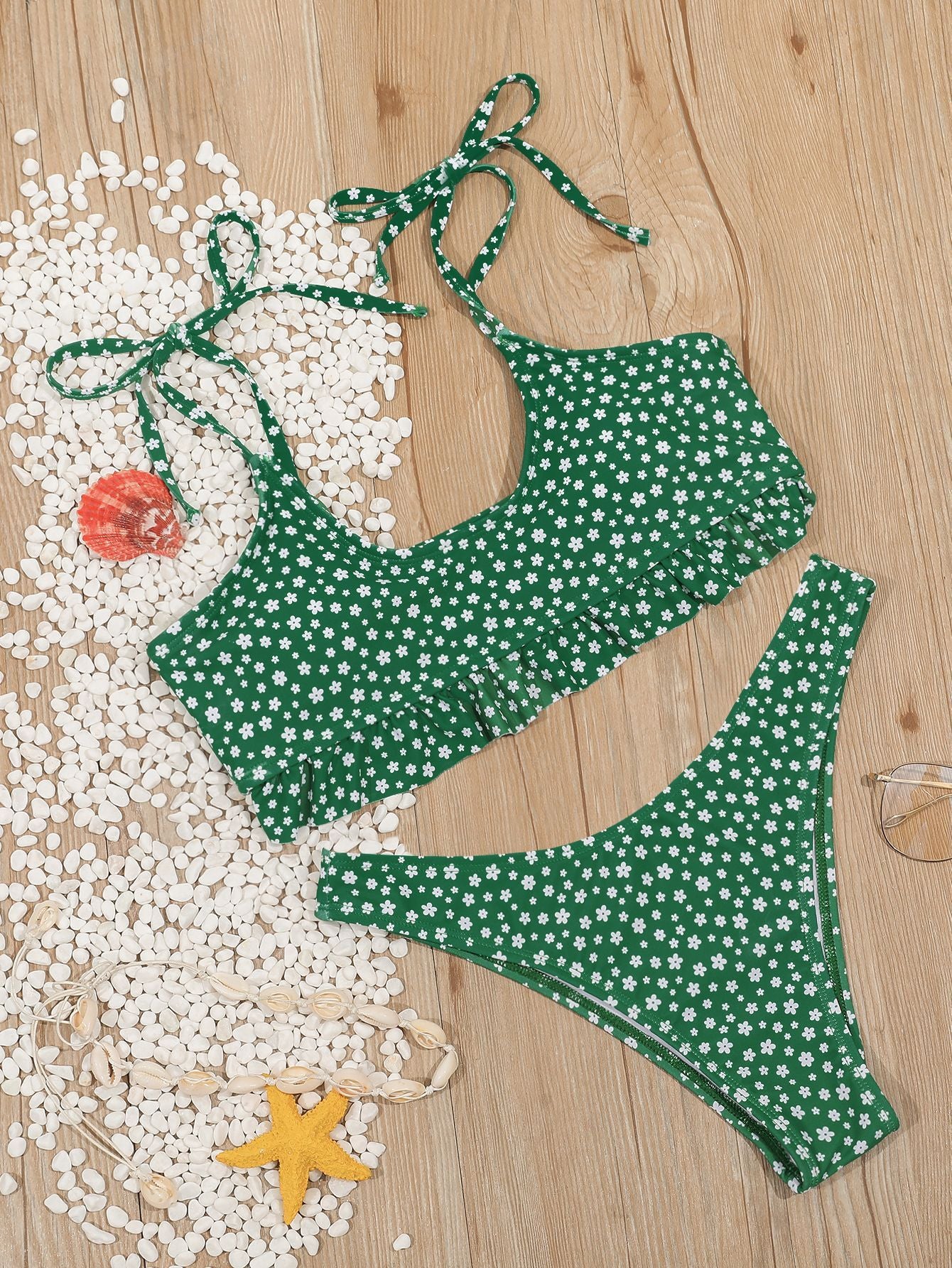 Lace floral bikini